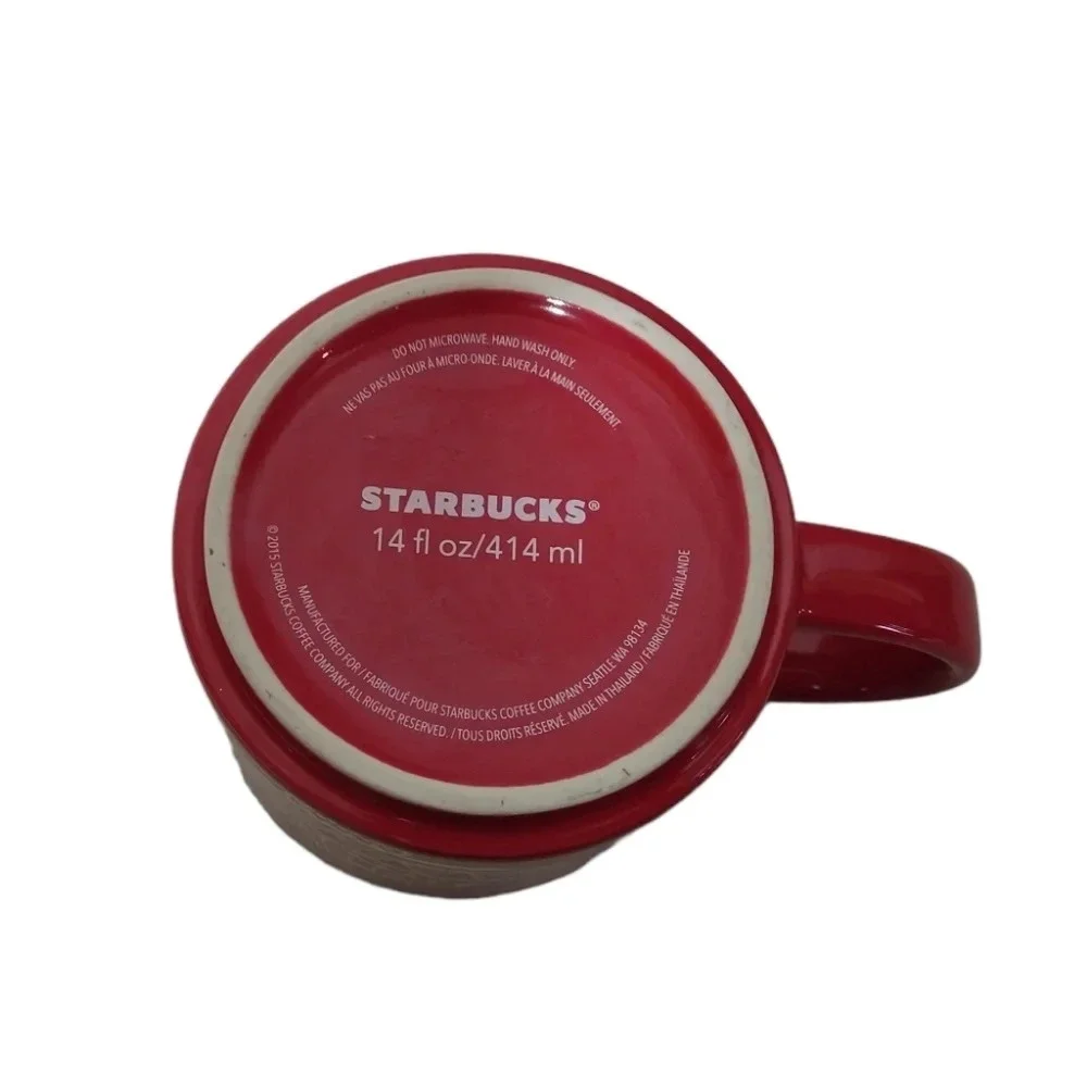 Starbucks‎ red and gold holiday Christmas ornament mug cup